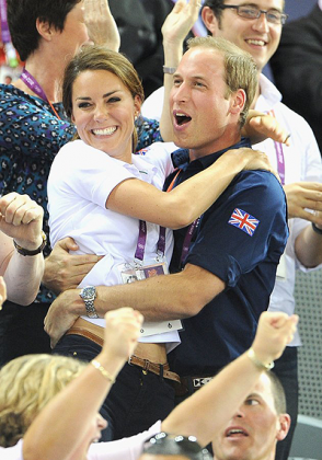 Catherine, Duchess of Cambridge and Prince William, Duke of Cambridge during Day 6 of the London 2012 Olympic Games at Velodrome on August 2, 2012 in London, England. Net photo.