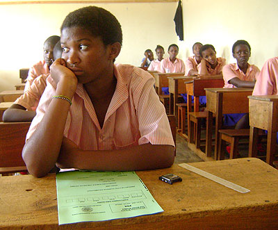 A student about to start her national examinations. Parents must work hard to make sure thier children reach their potentials. New Times  / File. .