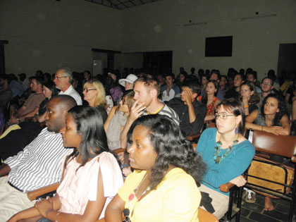 The movie night was well attended.