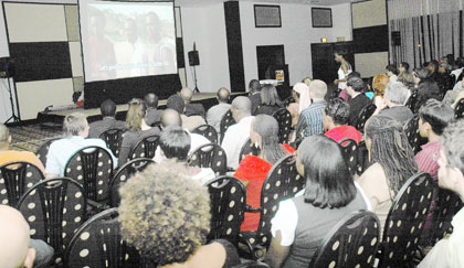 Spectators at Kigali Serena Hotel during last yearu2019s Rwanda Film Festival. The NewTimes . File.