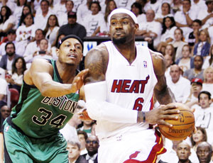 Lebron led the Heat to Victory against the Celtics last season. Net photo.