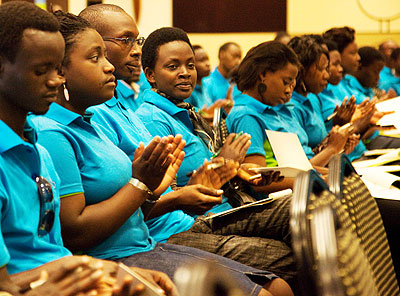 Some of the youth who attended a forum organised by Imbuto Foundation in Kigali on Wednesday.  The New Times /  Timothy Kisambira.