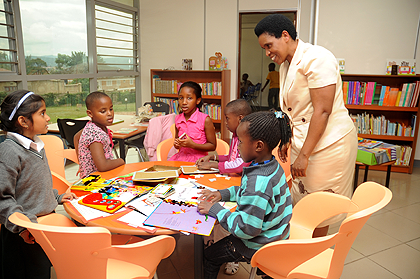 Children reading books at the newly constructed Kigali Public Library. The New Times  / John Mbanda.