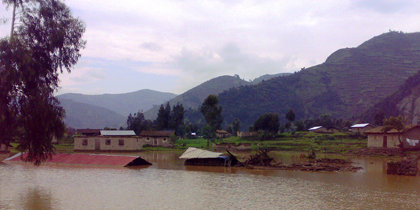 A section of a settlement that was destroyed by the floods in April this year. The New Times / Sam Nkurunziza.