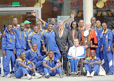 Civic reception for Rwandan Paralympic team at the Apex in Bury. The New Times/Courtesy.