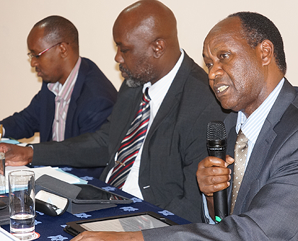 Dr Julius Rotich  addresses participants at the opening of the meeting yesterday. The New Times / Courtesy.