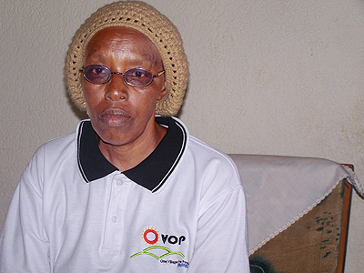 Marita Mukantagara at her home in Cyarwa.  The Sunday Times / Bucyensenge.