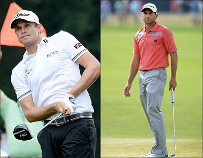 Nick Watney and Sergio Garcia are going well at The Barclays. Net photo.