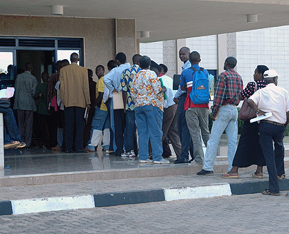 Tax payers queuing at Rwanda Revenue Authority to clear their taxes. The New Times / File.