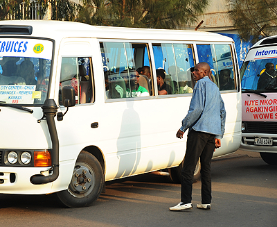 An omnibus at a bus stop. The New Times / File.