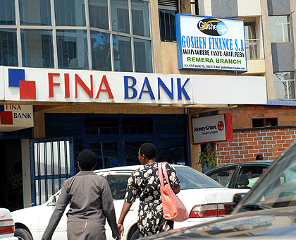 Sign posts on buildings. Kigali City is looking at getting more taxes from outdoor advertising.  The New Times / File.