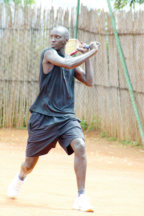 Rwandau2019s number one Jean Claude Gasigwa is seeking his third Simba Open title. The New Times/File.