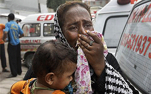 More than 175 killed in fires at a garment factory in Karachi. Net photo.