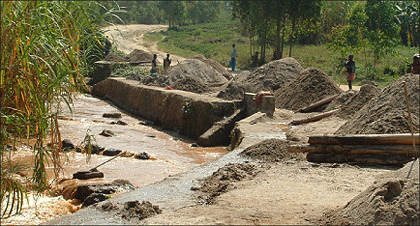 People digging up sand. The prices of sand in Gasabo district have shot up following the authoritiesu2019 decision to halt its excavation in the area.