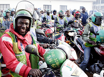 City authorities have renewed the directive that commercial motorcyclists use hygienic headgears to protect passengers. The New Times / T. Kisambira.