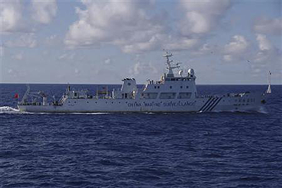 A Chinese surveillance ship Haijian No. 51 cruises in waters about 24 km (about 15 miles) east of one of disputed islands, called Senkaku in Japan. Net Photo.