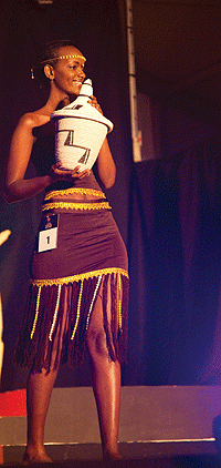 Aurore Kayibanda Mutesi  during the 2012 miss Rwanda competition. The Sunday Times / Timothy Kisambira.