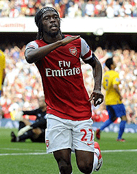 Gervinho hit two and was at the heart  of much of Arsenal's attacking guile. Net photo.