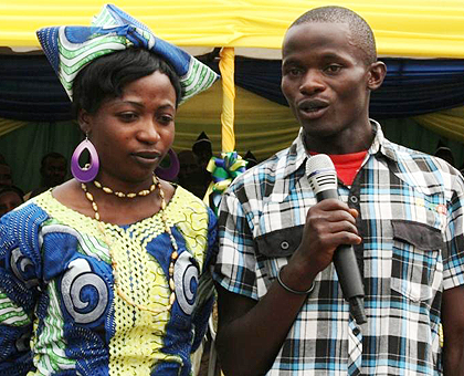 Pacifique Nsengimana and his wife Jeannette Rukundo testifying how their family has changed after the latter quit drugs. The New Times / S Nkurunziza.