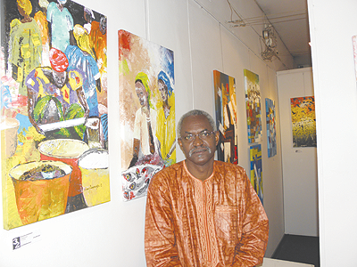 Leading Rwandan artist Epa Binamungu at his art gallery Inganzo. 