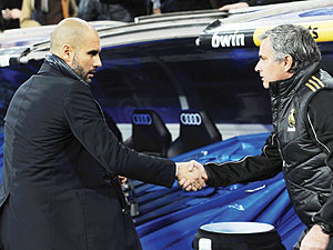 Pep Guardiola and Jose Mourinho have been tipped to replace Sir Alex Ferguson. Net photo.