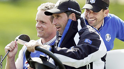 Donald (L) and Spaniard Garcia (R) won twice together on the former's Ryder Cup debut in Detroit in 2004. Net photo.