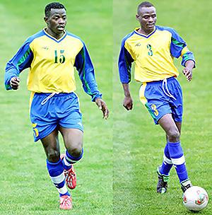 Former Amavubi Stars' captains Desire Mbonabucya (L) and Hamad Ndikumana aka Katauti (R).  The Sunday  Times / File.