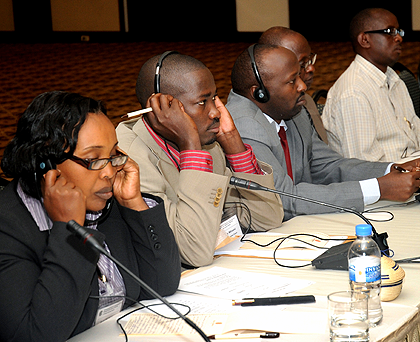 Judges listen during the workshop. The New Times / John Mbanda.