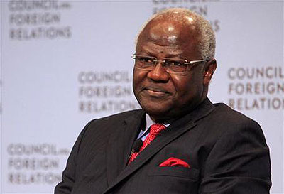 Ernest Bai Koroma, President of Sierra Leone, attends a discussion at the Council on Foreign Relations in New York September on 20 2011  Net photo