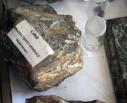 A sample of some of the Coltan mined from Rwanda. The Sebeya catchment area is rich with these stones.