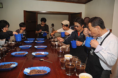 Coffee cuppers during a past  coffee competition in Rwanda. Coffee is one of the countryu2019s main exports. The New Times / File.