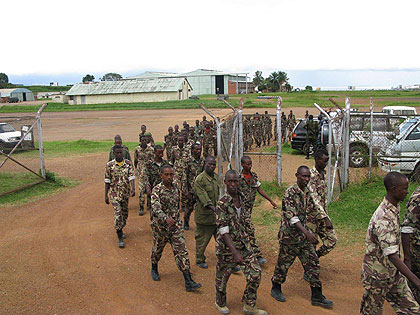 Somali troops entering a camp. Security is steadily returning in the Horn of Africa country. Net photo.