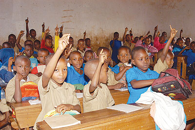 Primary school pupils. Parents need to spend more time with their children. The New Times / John Mbanda.