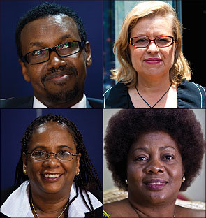 (L-R) Abdullah Sheikh Mohamed of Somalia,Antila Sinikka of Finland,Belaynesh Zevadia of Israel,Judith Kasashi Kasanda Kangoma- Kapijimpanga of Zambia.