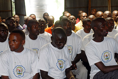 Some of the ex-combatants at Mutobo Demobilisation and Reintegration Centre in Musanze district.