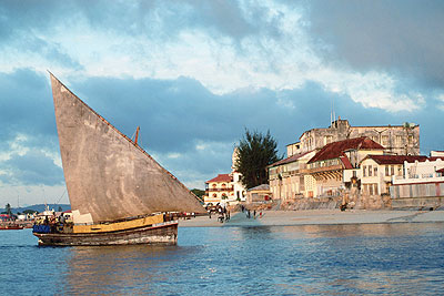 A view of Zanzibar Resort Beach Hotel, located on the shores of the Indian Ocean .