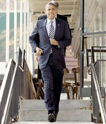 Ready to get back to business; Barack Obama has been re-elected for a second term as President. Net photo.