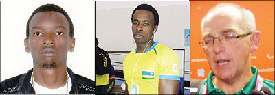 (L-R) Eric Ngirinshuti,James Rutikanga, Peter Karreman is determined to see that the four athletes return home.