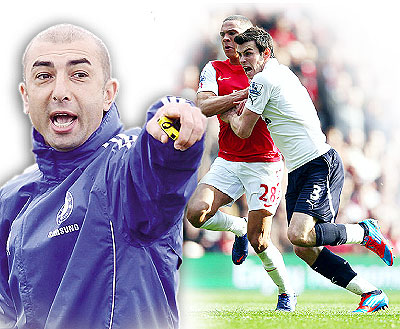 Roberto Di Matteo has shown enough since March to convince the Chelsea fans. Tottenhamu2019s Gareth Bale  vies for the ball with Kieran Gibbs of Arsenal during the Barclays Premier League match at the Emirates Stadium  last season. Net photo.