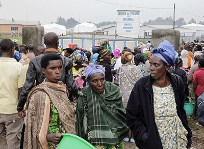 Congolese refugees in Rwanda. Those who had fled their homes last week have started going back. The Sunday Times / File.