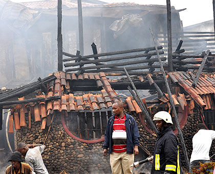 One of the burnt structures of Cadillac. The biggest part of the discotheque was gutted. The New Times / T. Kisambira.