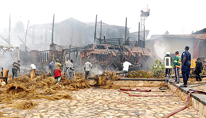 A popular Kigali club which was razed by fire on Saturday. The New Times/T. Kisambira.