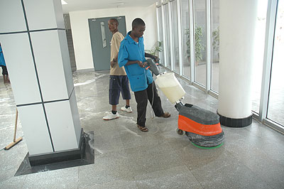 A cleaner at work. The NewTimes/File.