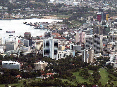 The port city of Dar es Salaam. Net photo.