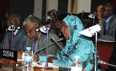 The Sudanese delegation at the African Parliamentary Union conference yesterday.  The New Times / John Mbanda.