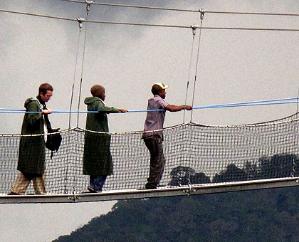 Canopy walk in Nyungwe Forest. Rwanda has once again been named a top tourism destination. The New Times / T. Kisambira.