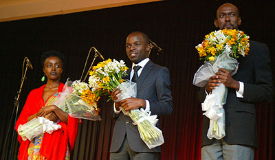 (L-R): Ruth Nirere, aka Shanel, Christian Kwisanga and Samuel Kamanzi. The New Times / File.