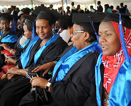 Chief Gender Monitor Oda Gasinzigwa (L) was among the pioneers of Master of Gender and Development at KIE. The New Times / John Mbanda.