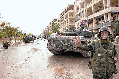 Forces loyal to Bashar al-Assad have been trying to establish a secure perimeter around Damascus. Net photo.