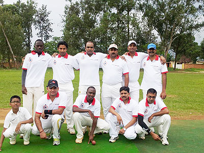 Indorwa Cricket Club pose for a group photo before the previous clash with Impala Titans last weekend. The New Times/Courtesy.